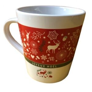Festive Red Christmas Reindeer Collectible Mug